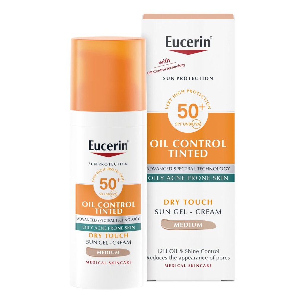 EUCERIN SUN Oil Control Face Gel (SPF50+) MEDIUM TINTED *50ml