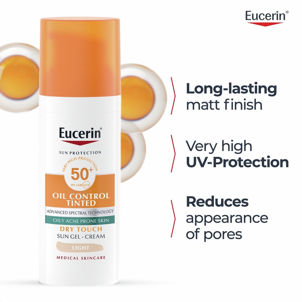 EUCERIN SUN Oil Control Face Gel (SPF50+) MEDIUM TINTED *50ml