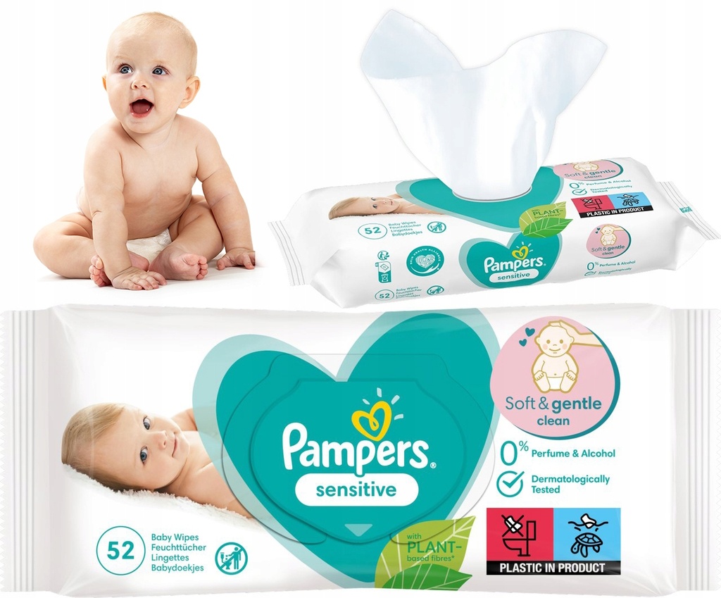 PAMPERS Sensitive Wet Wipes - 52 PCS