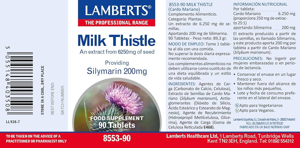 LAMBERTS Milk Thistle (Silymarin 200mg) *90 tablets