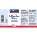 LAMBERTS L-Carnitine 500mg *60 Capsules