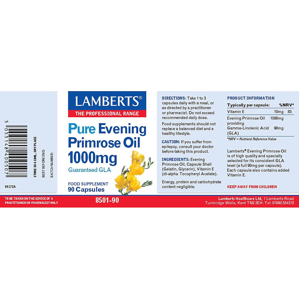 LAMBERTS Evening Primrose Oil 1000mg *90 Capsules