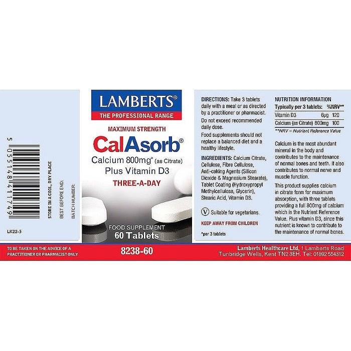 LAMBERTS CalAsorb (Calcium 800) - 60 tab