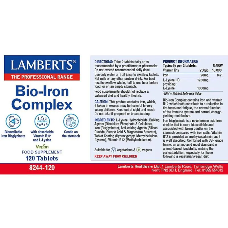 LAMBERTS Bio IRON Complex *120 tablets