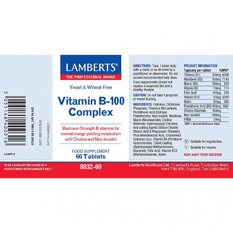 LAMBERTS Vitamin B100 Complex *60tabs