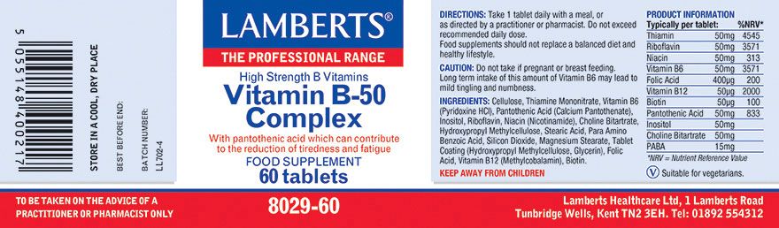 LAMBERTS Vitamin B50 Complex *60tabs