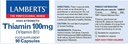LAMBERTS Thiamin 100mg (Vitamin B1) - 90 capsules