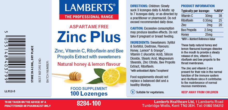LAMBERTS ZINC Plus - 100 Lozenges