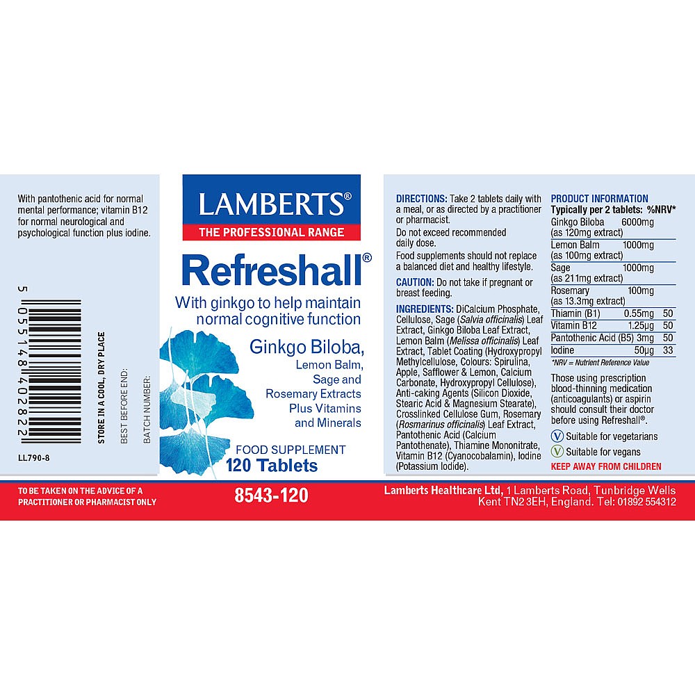 LAMBERTS Refreshall (Ginkgo Biloba) *120 tablets