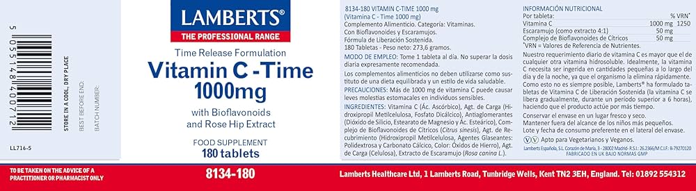 LAMBERTS Vitamin C 1000mg *30 Tablets