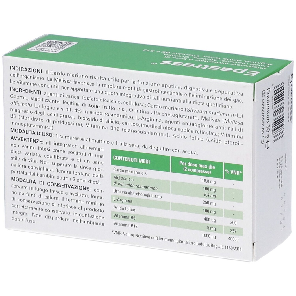 EPASTRESS - (CardioMariano/ Melissa/ Ornitina/ Vit B) - 30 compresse (NAMED)