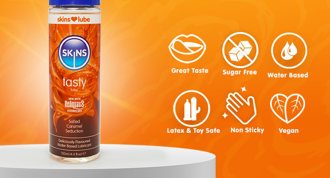 SKINS TASTY Lubricant *130mL (Salted Caramel)