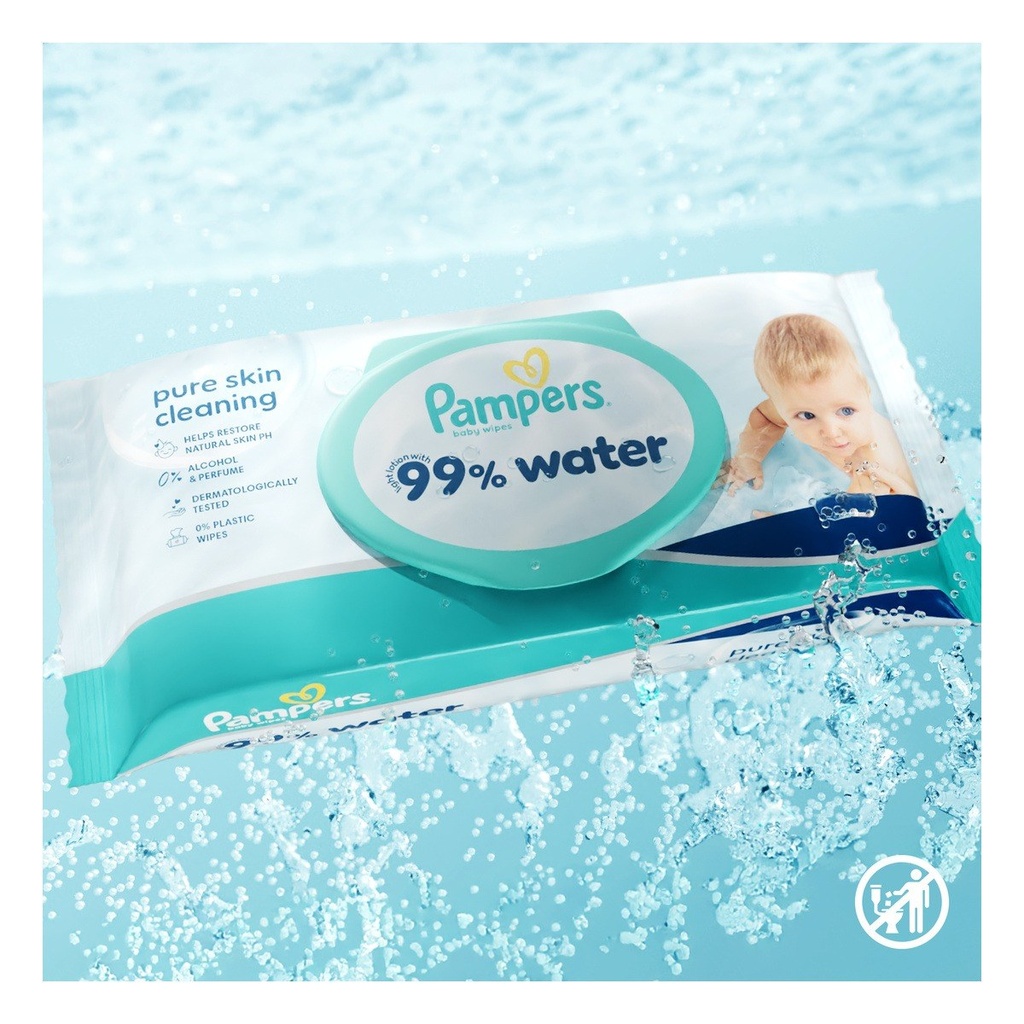 PAMPERS 99% Water Wipes CLUB *3x60 Letra