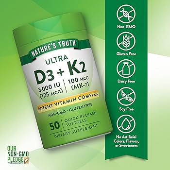 Natures Truth - ULTRA K2+D3(MK7 100mcg+5000iu) *50 softgel