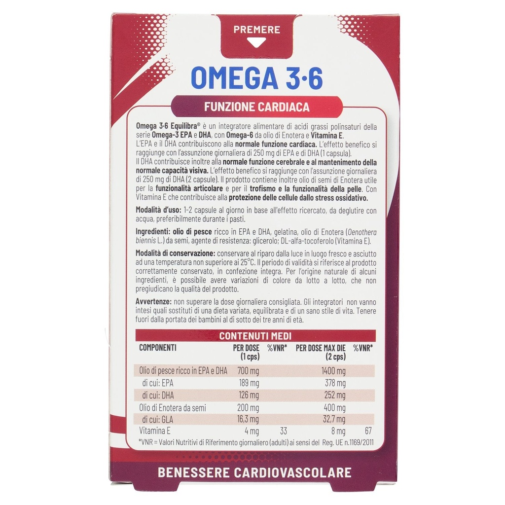 EQUILIBRA Omega 3-6 (Cardiovascular) *32 Capsule