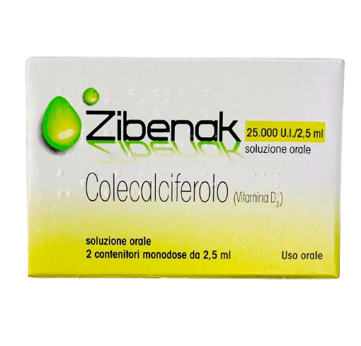 ZIBENAK D3 25.000iu/ 2.5 mL (Colecalciferolo D3) x 2 flacon
