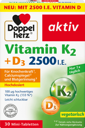 DOPPEL HERZ - Vitamin K2 + D3 2500 IE *30 Tab