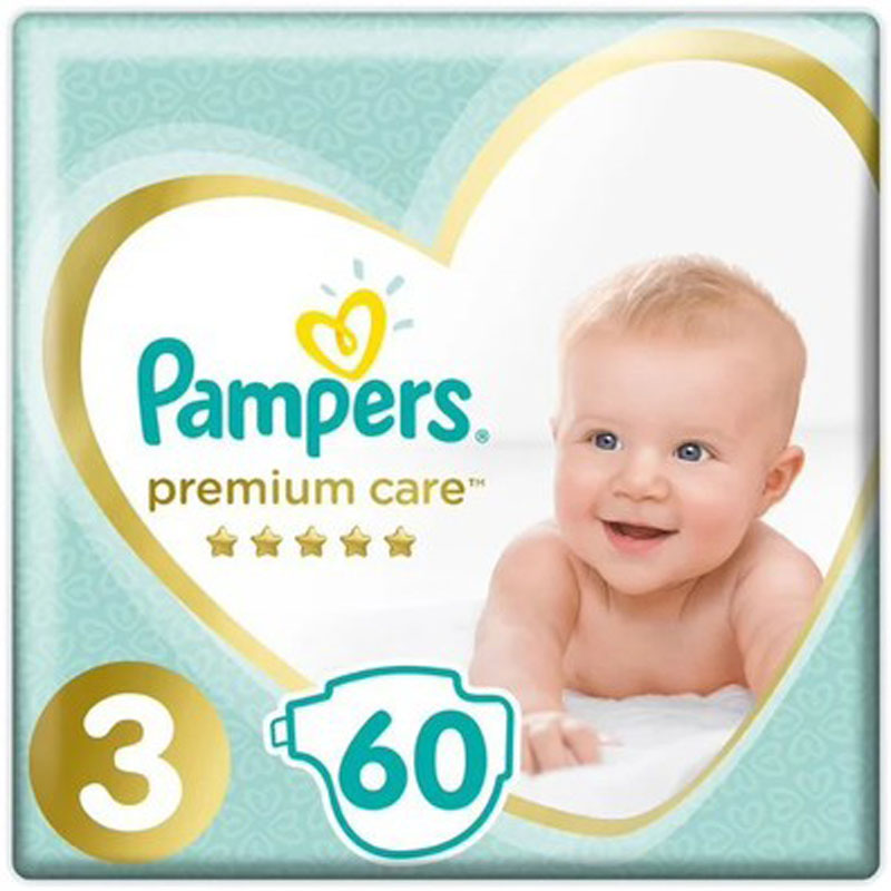 PAMPERS PREMIUM CARE NR.3 (5-9kg) 60pcs
