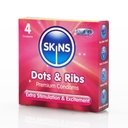 SKINS DOTS & RIBS Condom - 4pcs