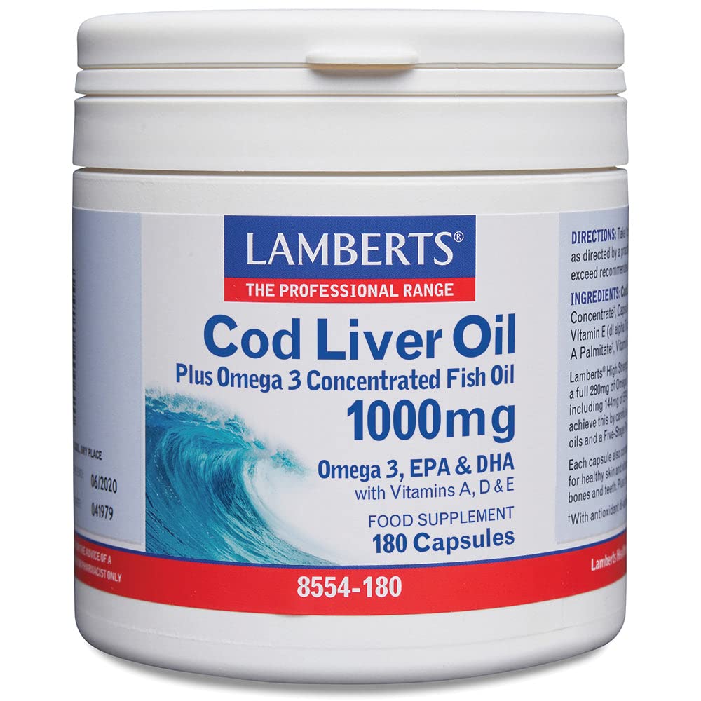 LAMBERTS Cod Liver Oil 1000mg *180 Softcaps