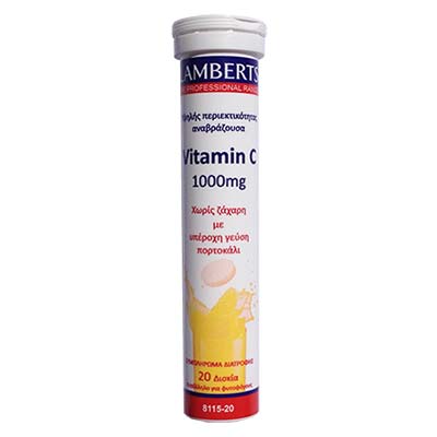 LAMBERTS Vitamin C 1000mg *20 Effervescent tabs