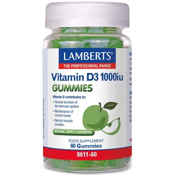 LAMBERTS Vitamin D3 1000iu *60 GUMMIES