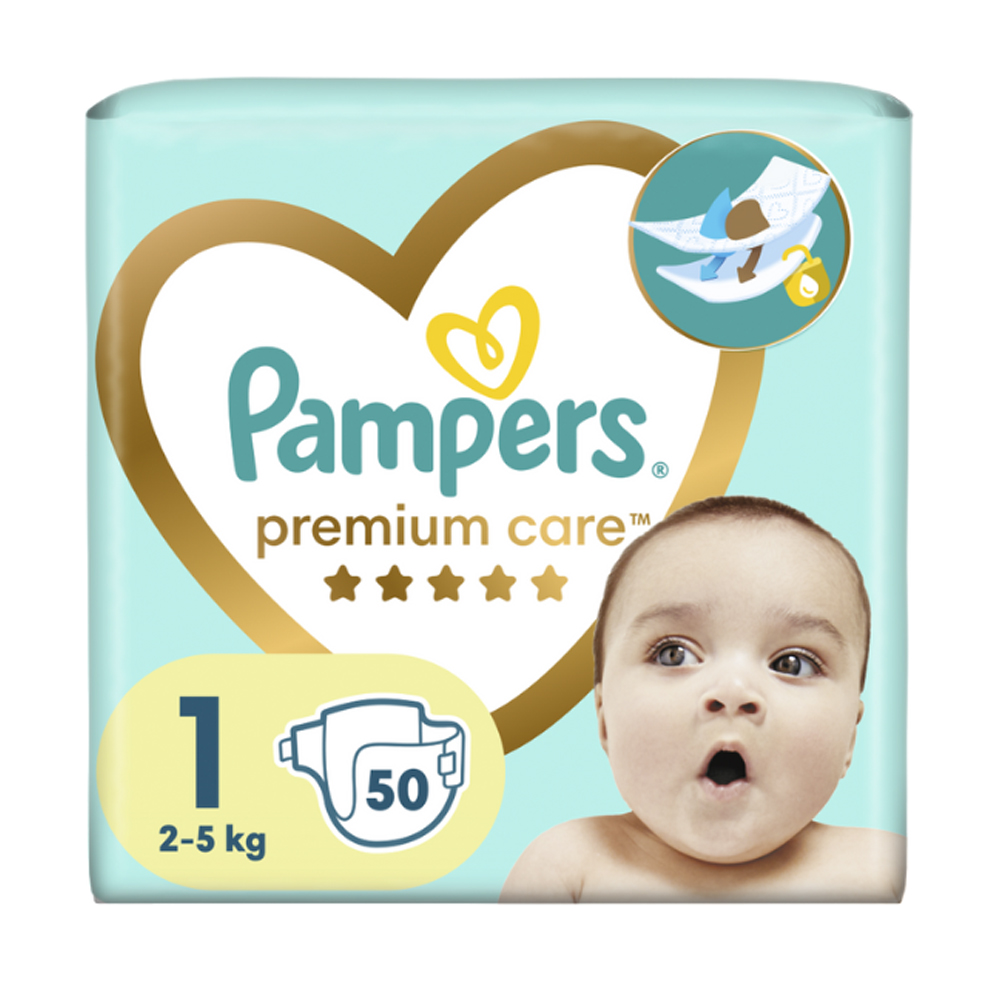 PAMPERS Premium Care NR 1 - (50 pcs)