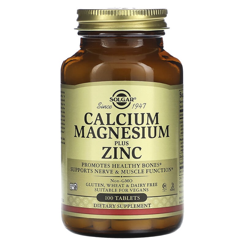 SOLGAR CALCIUM MAGNESIUM ZINC  x 100 TABLETS