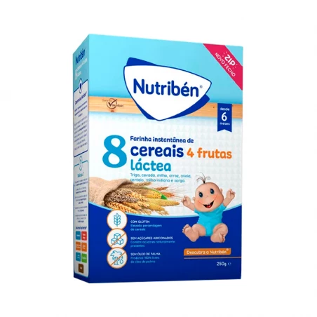 NUTRIBEN - 8 CERALES 4 FRUTAS LACTEA 250 GR.