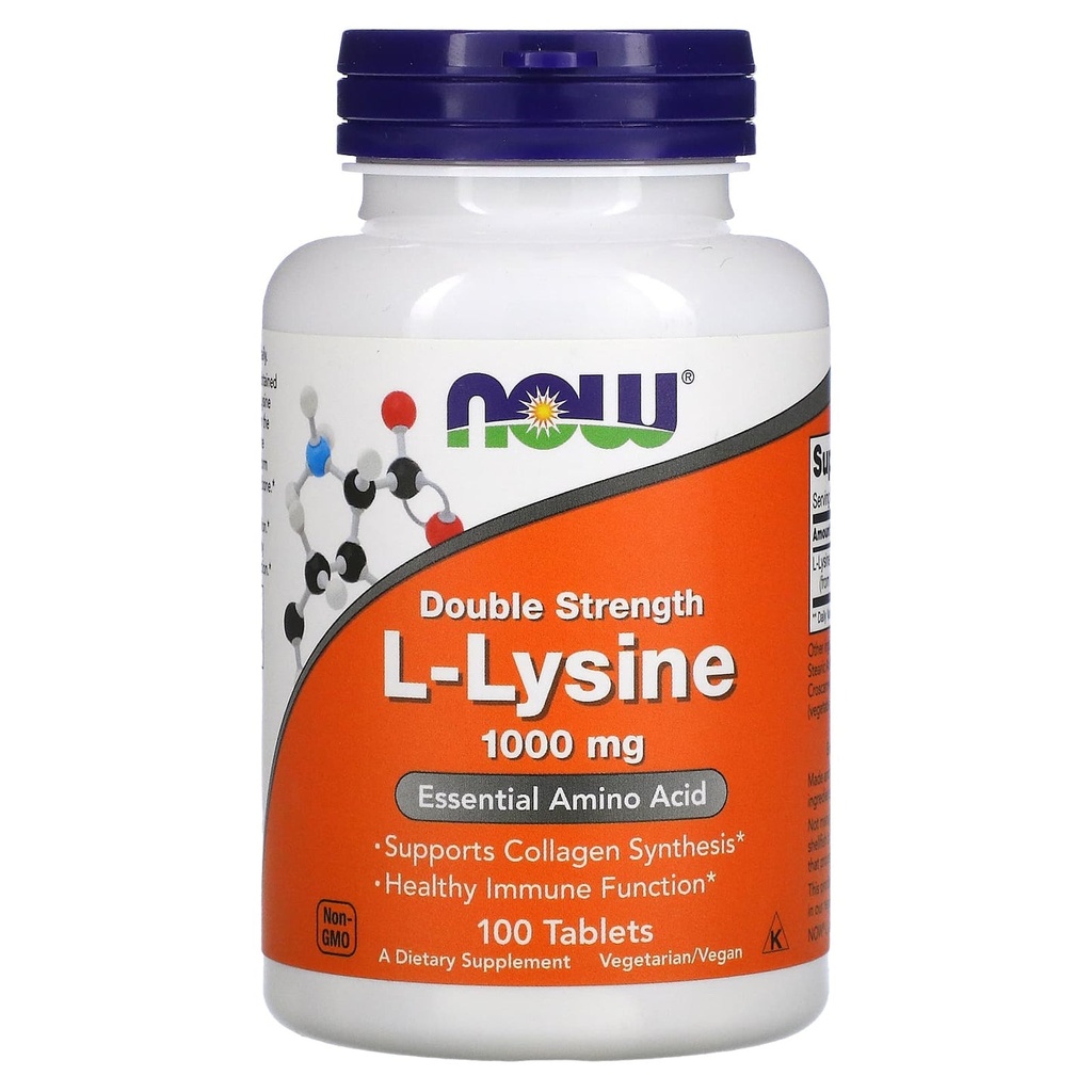 NOW - L Lysine 1000mg (Double Strength) *100 Tablets