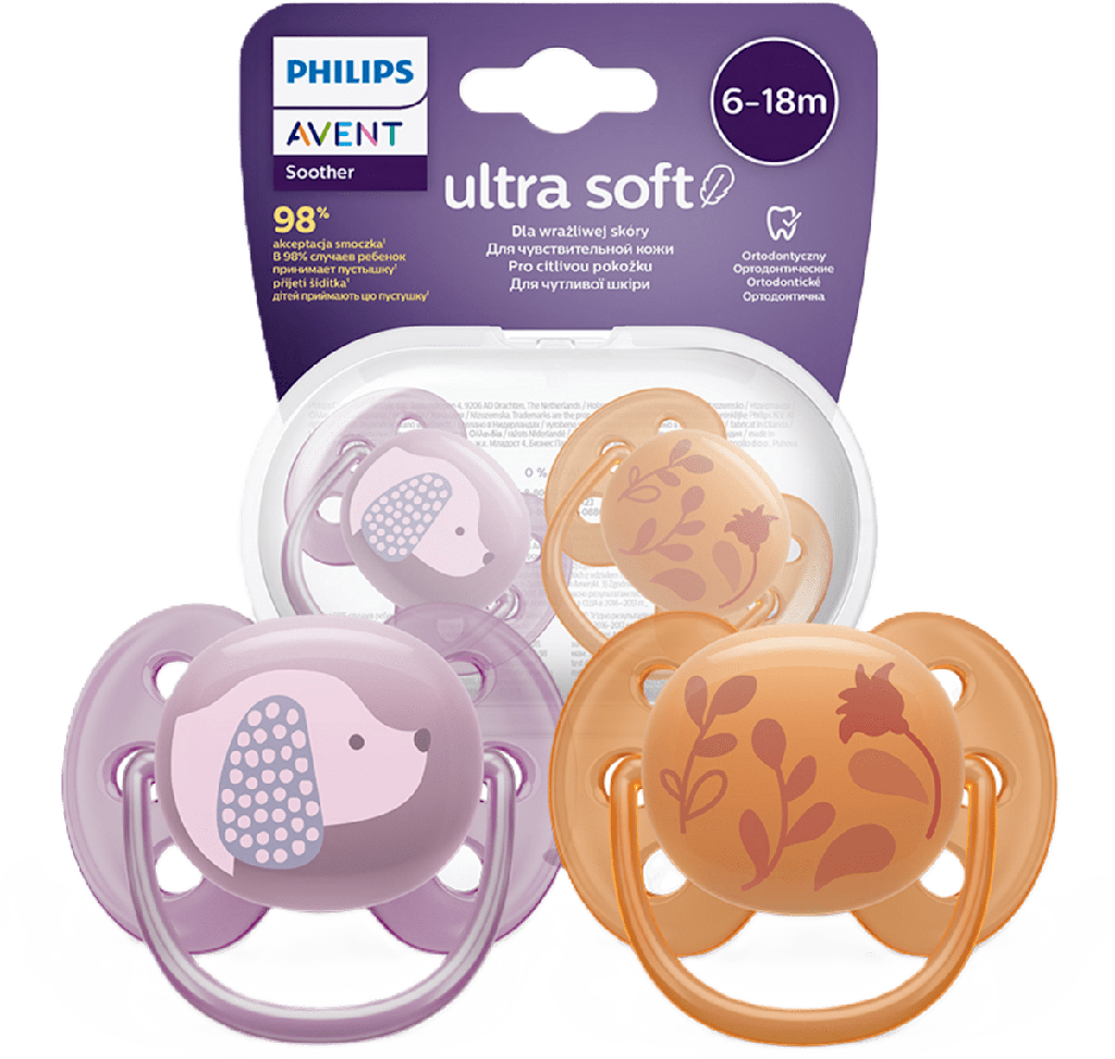 AVENT Ultra Soft (6-18M+) Orange Violet Dog (SCF091/18)