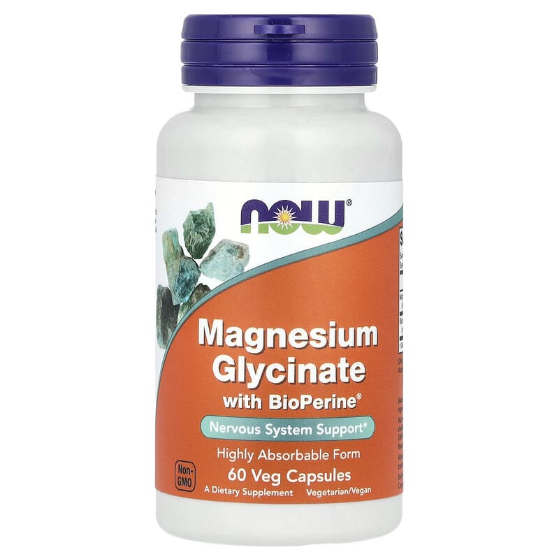 NOW Magnesium Glycinate with Bioperine *60 Capsules
