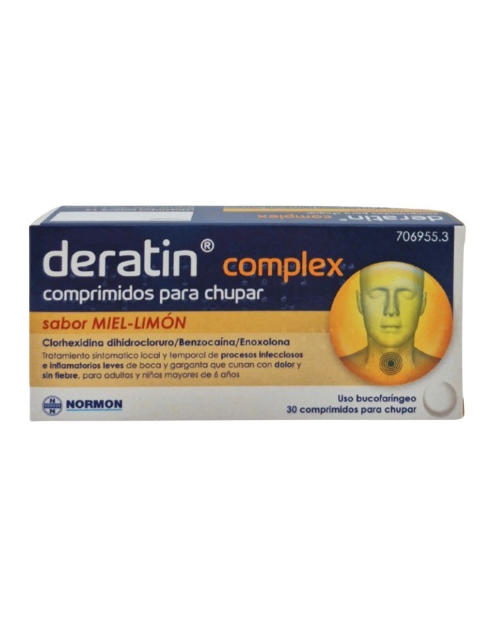 DERATIN complex (Clorhexidin/ Benzocain/ Enoxolon) *30 Chewable Tabs (Miel)