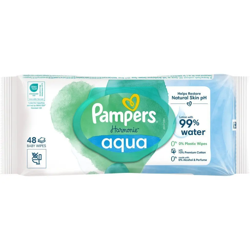 PAMPERS Harmonie AQUA WIPES 99% *48pcs