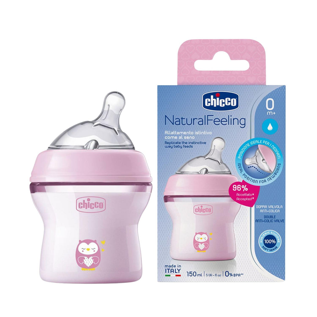 CHICCO Natural Feeling SHISHE Roze (Koke e Kthyer)  *150ml