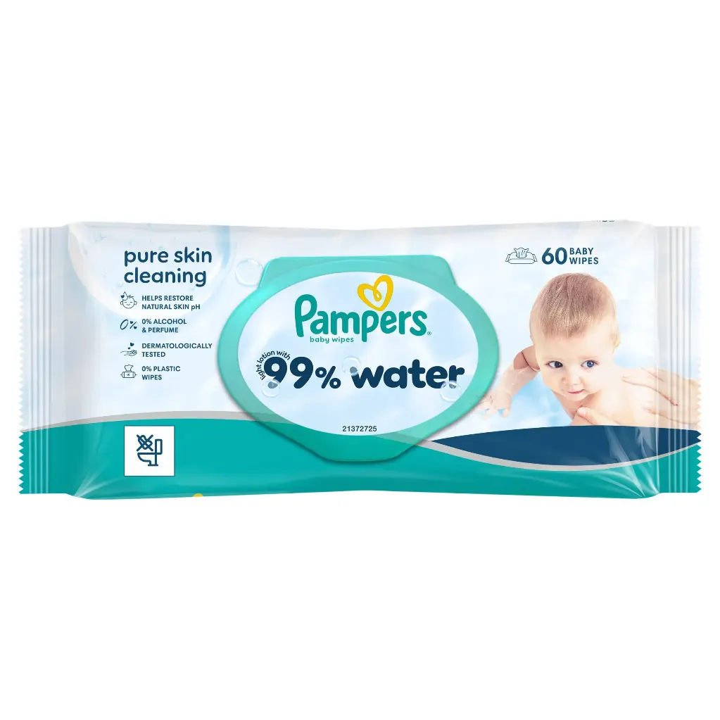 PAMPERS 99% Water Wipes *60 Letra