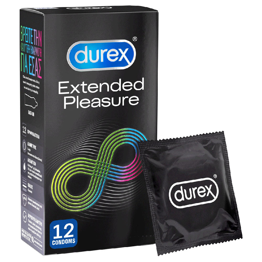 durex EXTENDED Pleasure BLACK *12 Condoms