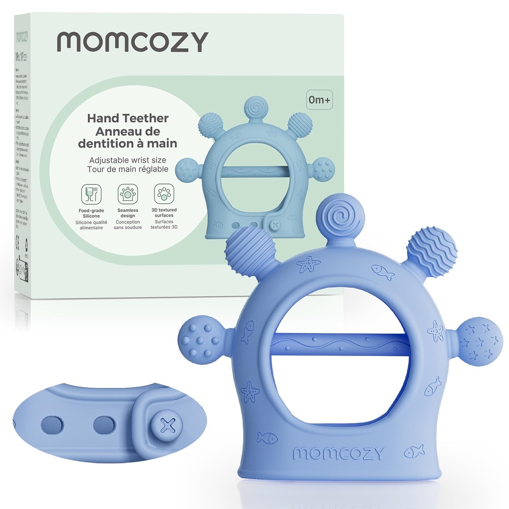 MOMCOZY Wrist Hand TEETHER - BLUE