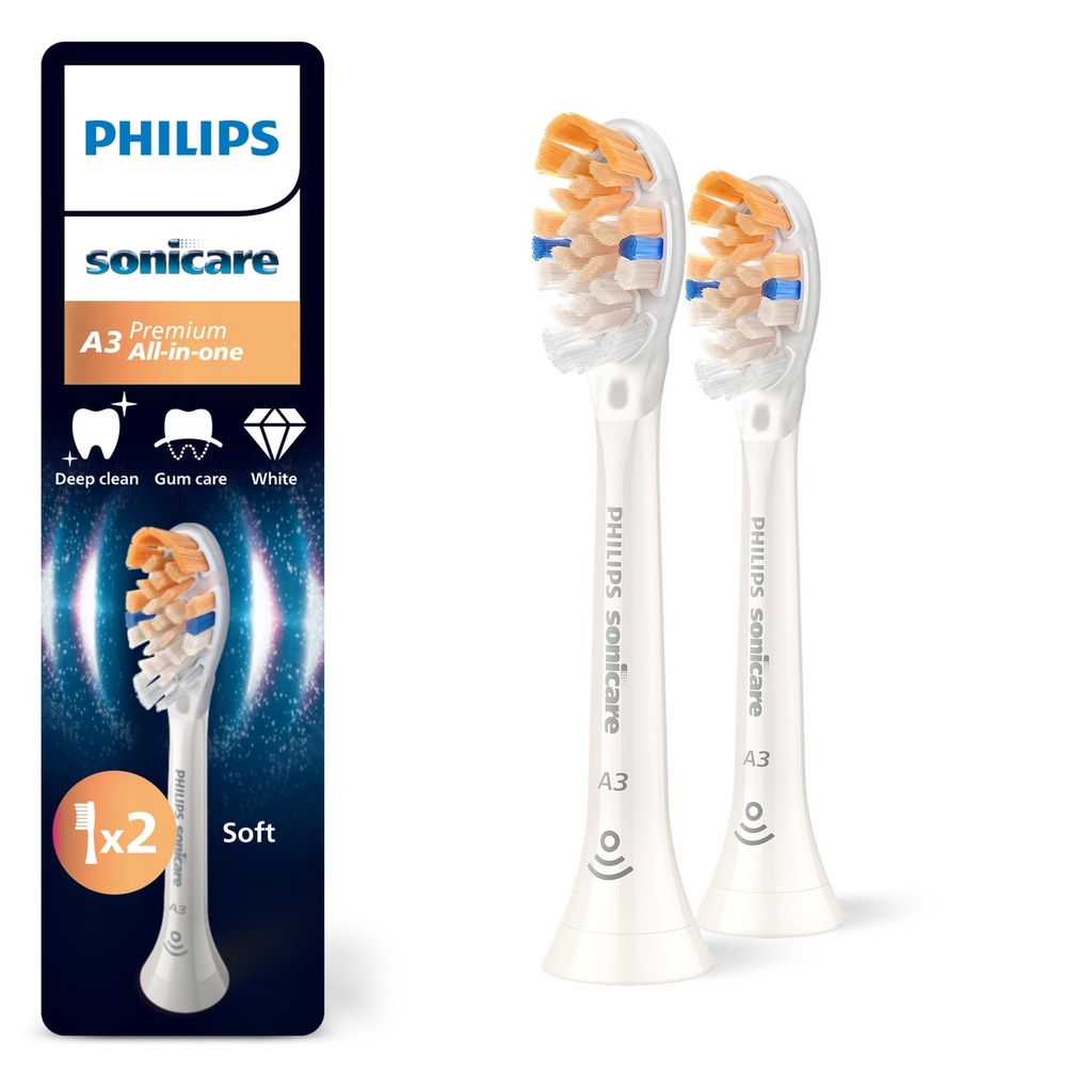 PHILIPS Sonicare A3 Premium White (Koka Furce) x2 (HX9092/87)