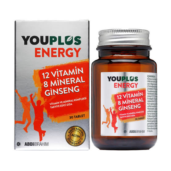 YOUPLUS ENERGY - 12 Vitamins 8 Minerals *30 tabs