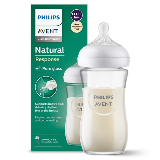 AVENT NATURAL Green - Glass Bottle *240mL (SCY933/01)