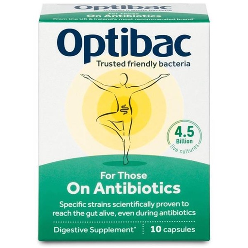 OPTIBAC - For Those On Antibiotics - 4.5 BILLION  - 10 Capsules