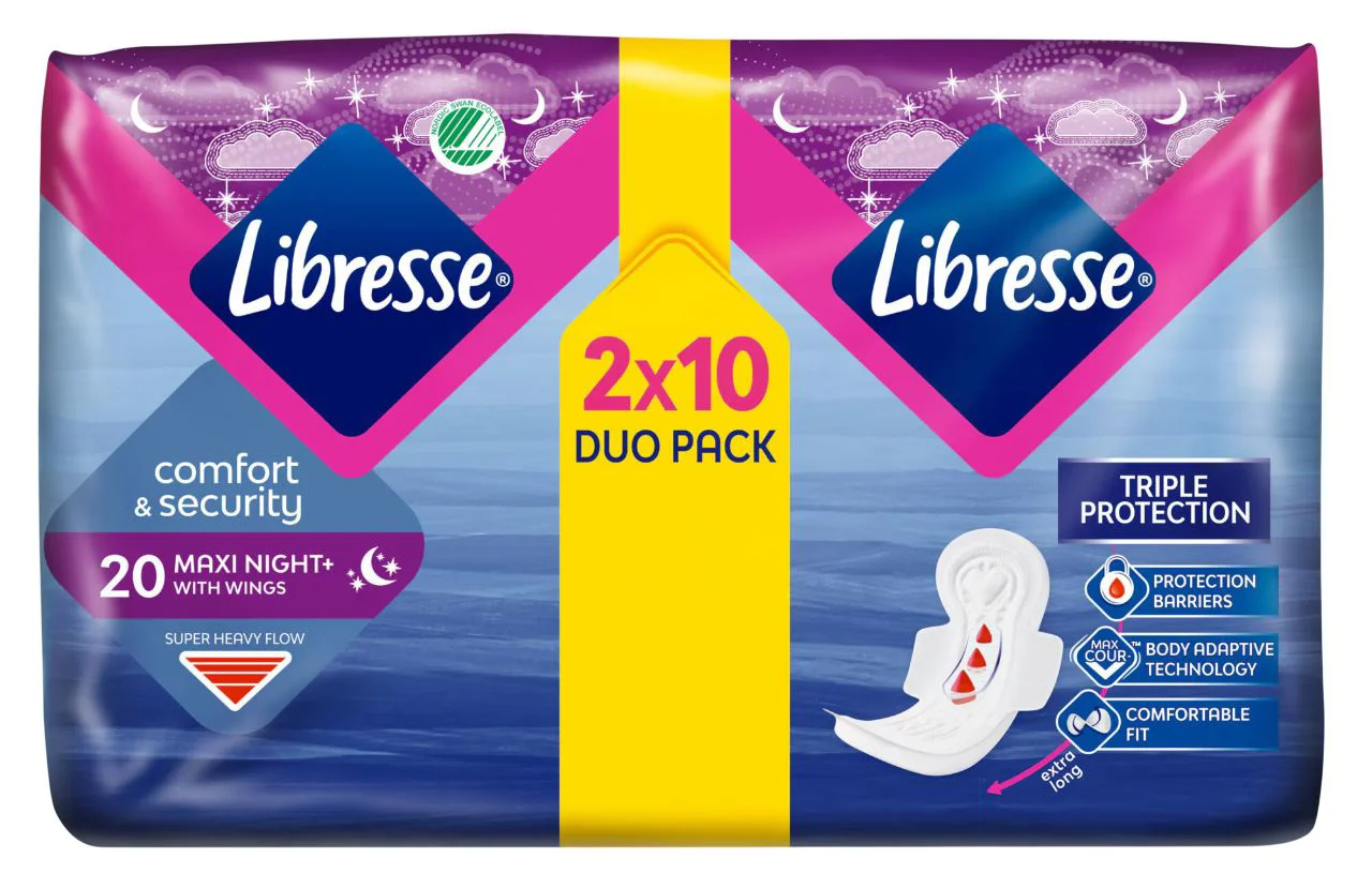 LIBRESSE Maxi Night+ (Super Heavy Flow) Duo Pack