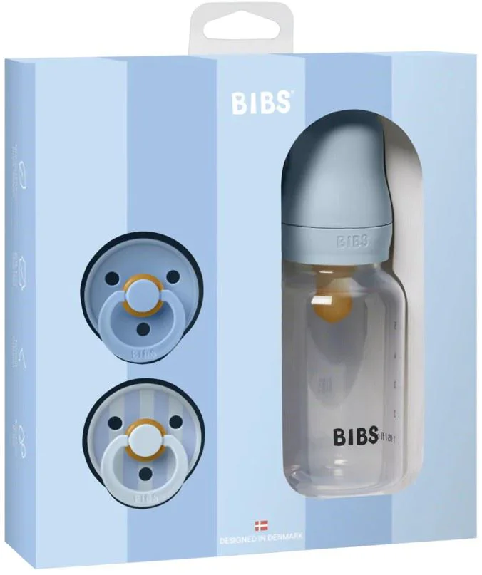 BIBS Gift Set BLUE * 2 cuco 1 Shishe