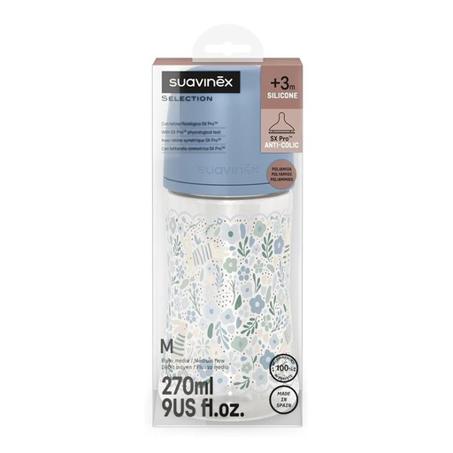 SUAVINEX Selection Shishe Plastike +3M *270ml (BLUE Bunny)