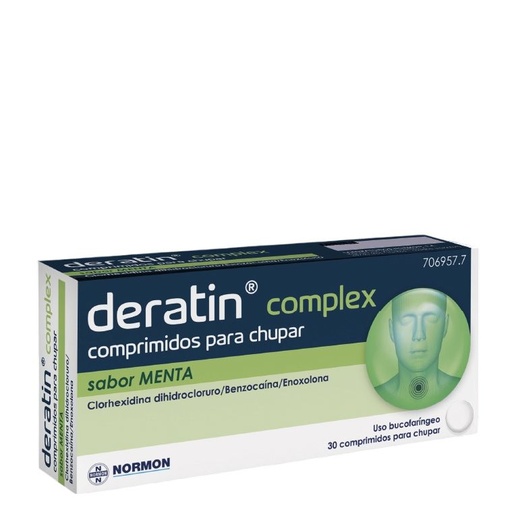 DERATIN complex (Clorhexidin/ Benzocain/ Enoxolon) *30 Chewable Tabs (MENTA)
