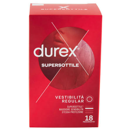 durex SUPERSOTTILE (Ultra Thin) *18 Condoms (Italian)